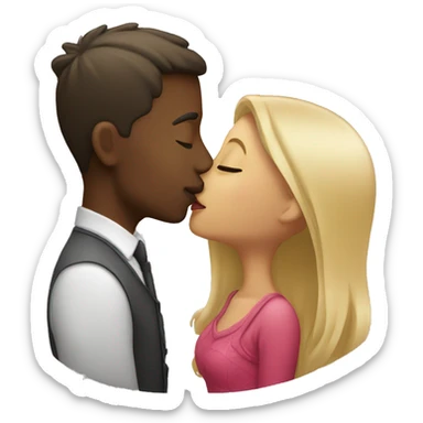Couple kissing sticker