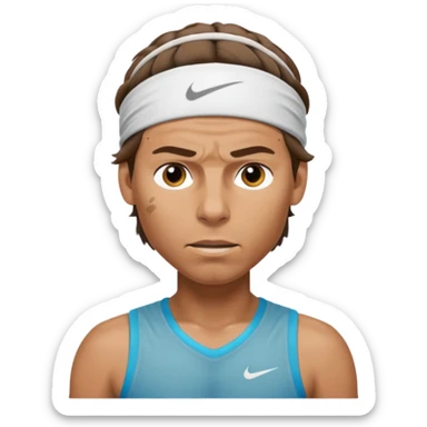 rafael nadal half body with head band,half body sticker