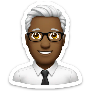 Homme avec des lunettes, peau très blanche, imberbe et les cheveux noirs sticker