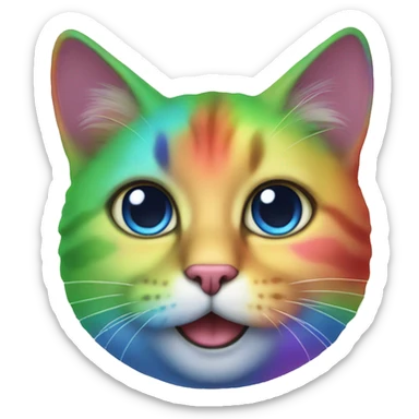 Rainbow cat sticker