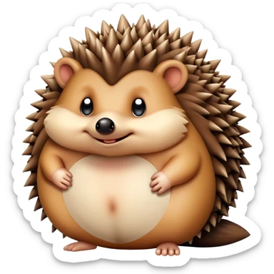 A fat hedgehog pooping sticker
