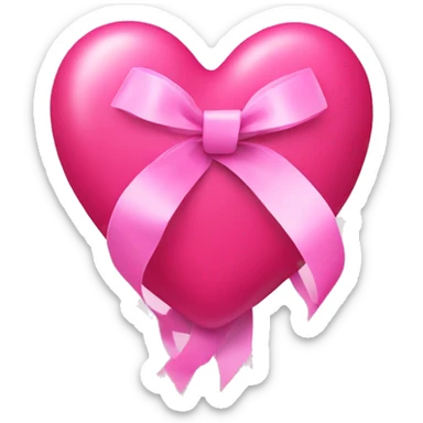 Pink heart with ribbons sticker
