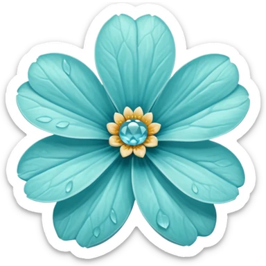 aquamarine flower sticker