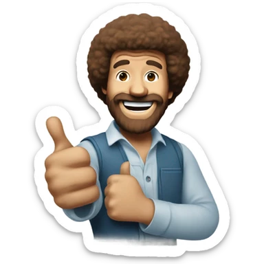 bob ross with thumbs up sticker