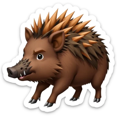 wild boar, punk hair, full body sticker