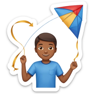 child with kite,Kite Flyers, big kite. sticker