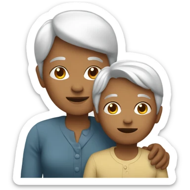 A grandmother with her boy sticker