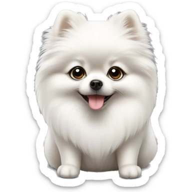 small cute white pomeranian sticker