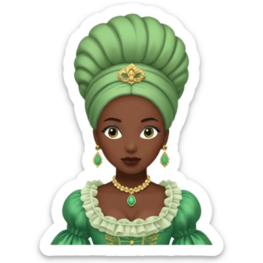 marie Antoinette green fashion dark skinned woman sticker