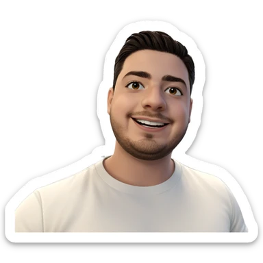 smiling boy in white shirt sticker