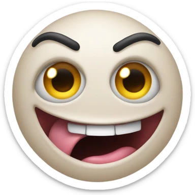 Crazy eyes with tongue insane sticker