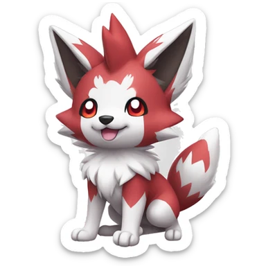 Kawaii Chibi Poochyena-Zangoose-Lycanroc-Pokémon Full Body sticker