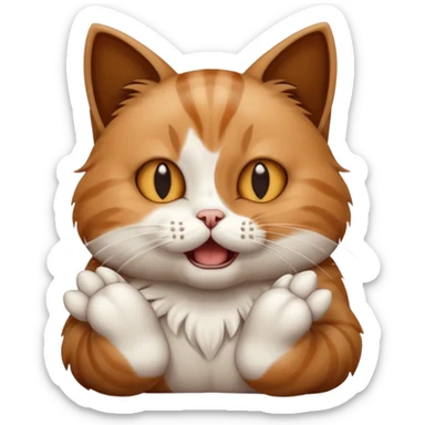 Cat choking itself with its own paws sticker