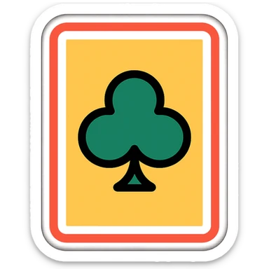 A playing card with a club symbol sticker