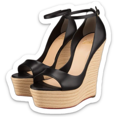 Sandal Platform wedges black louboutin sticker