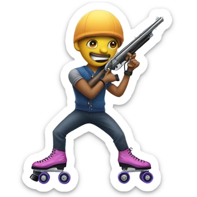 Shotgun on roller skates  sticker