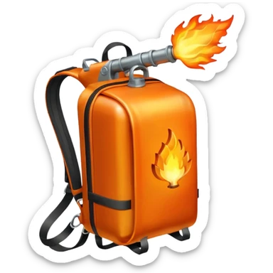 flame thrower with backpack sticker