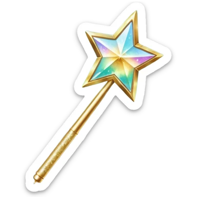 glitter magic wand sticker