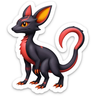 Salandit-Umbreon-Litten-Noibat-Fakémon-hybrid-creature (full body)  sticker
