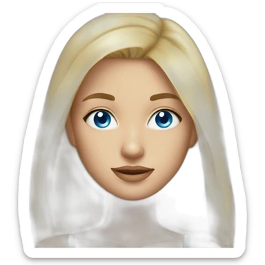 Blonde girl in bikini blue eyes sticker