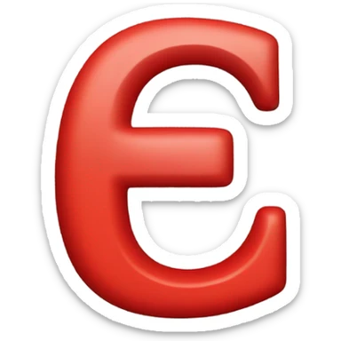 An E colored Red sticker