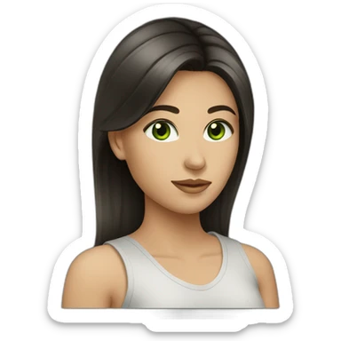 young-woman-with-dark-straight-hair-and-green-eyes sticker
