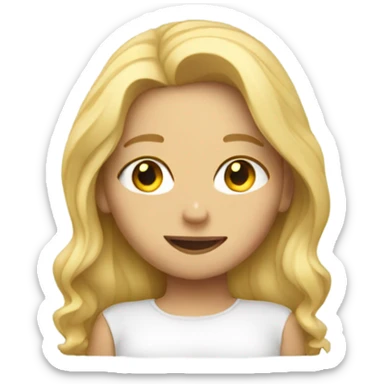 A blonde girl who is lying down sticker