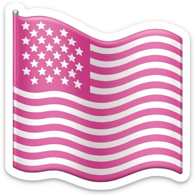 pink american flag without flagpole, pink and white stripes and dark pink background with white stars sticker