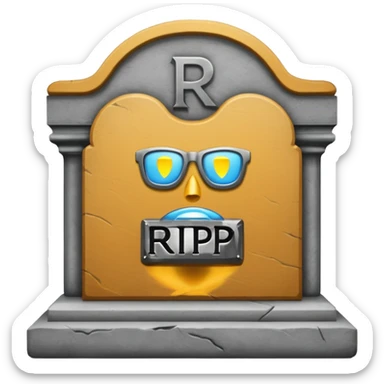 The word R.I.P. on headstone  sticker