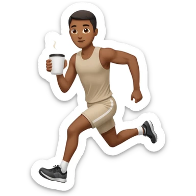 Morning Coffee Runner black man  sticker