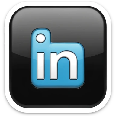 black 3d linkedin logo (the real Linkedin logo must be used) sticker