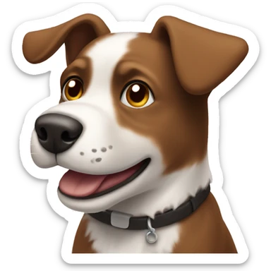 emoji of a brown and white dog spinning sticker