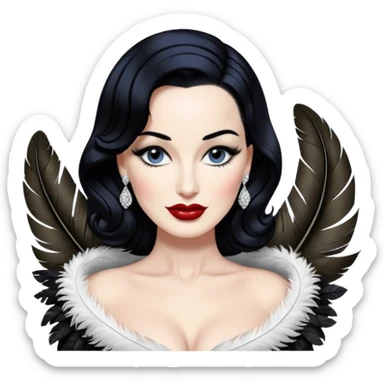 burlesque Dita Von Teese feathers sticker