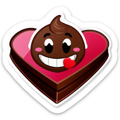 poop emoji valentines chocolate box sticker