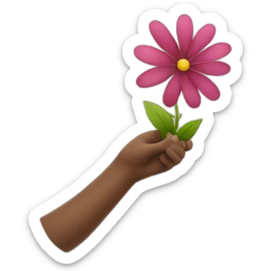 hand offering flower sticker