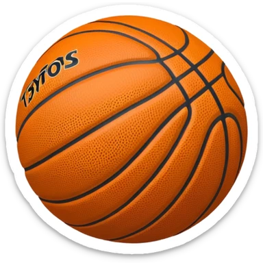 Crea un balón de basket negro con rayas blancas sticker