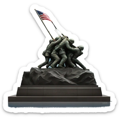 realistic portrait of the Iwo Jima memorial at night  sticker