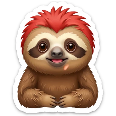 sloth with a red mohican sticker