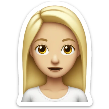 blonde girl side eye camera large eyes sticker