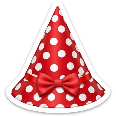 birthday hat with a bow, polka dots sticker