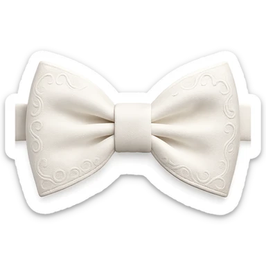 white designer bow tie sticker