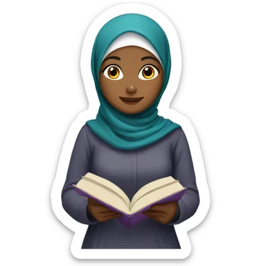 Hijab girl reading sticker