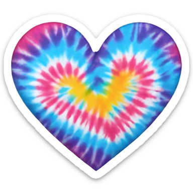 Tye dye heart sticker