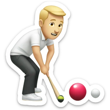 Man playing lawn bowls  sticker