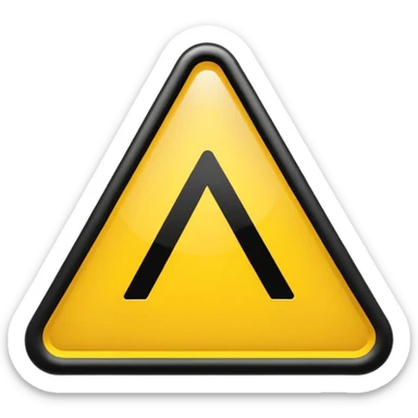 warning sign yellow triangle with thick black outline exclamation mark sticker