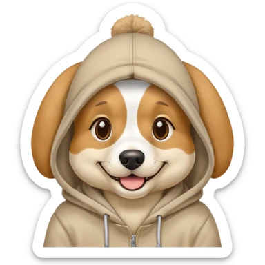 Dog wearing a hat and Hoodi sticker