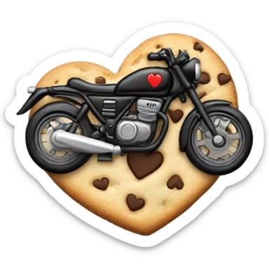 cookie heart with black motorbike  sticker