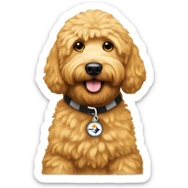 Golden doodle Steelers fan sticker