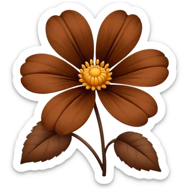 Brown flower emoji in small size sticker