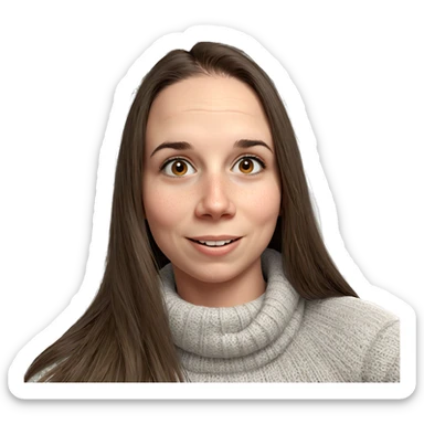 smiling girl in cozy sweater sticker